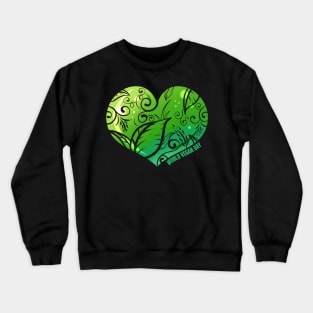 Green Heart With Ornaments, Veganism World Vegan Day Crewneck Sweatshirt